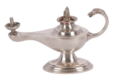 Lot 166 - An Asprey "Aladdins Lamp" table cigar lighter,...