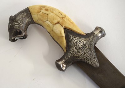 Lot 67 - Moghul / Indo persian Damascus tiger head...