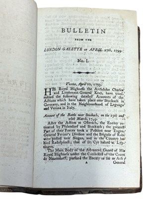 Lot 16 - ANON / VARIOUS: BULLETINS OF THE CAMPAIGN 1799,...