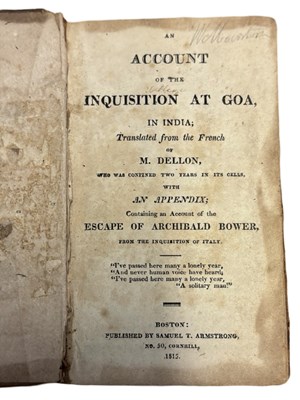 Lot 45 - AN ACCOUNT OF THE INQUISITION AT GOA, IN INDIA,...