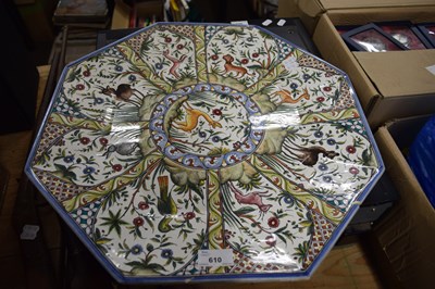 Lot 610 - LARGE CONTINENTAL OCTAGONAL WALL PLATE...