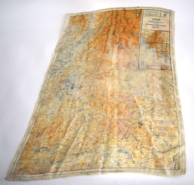 Lot 104 - Second World War Silk escape map of Burma and...