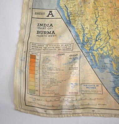 Lot 104 - Second World War Silk escape map of Burma and...