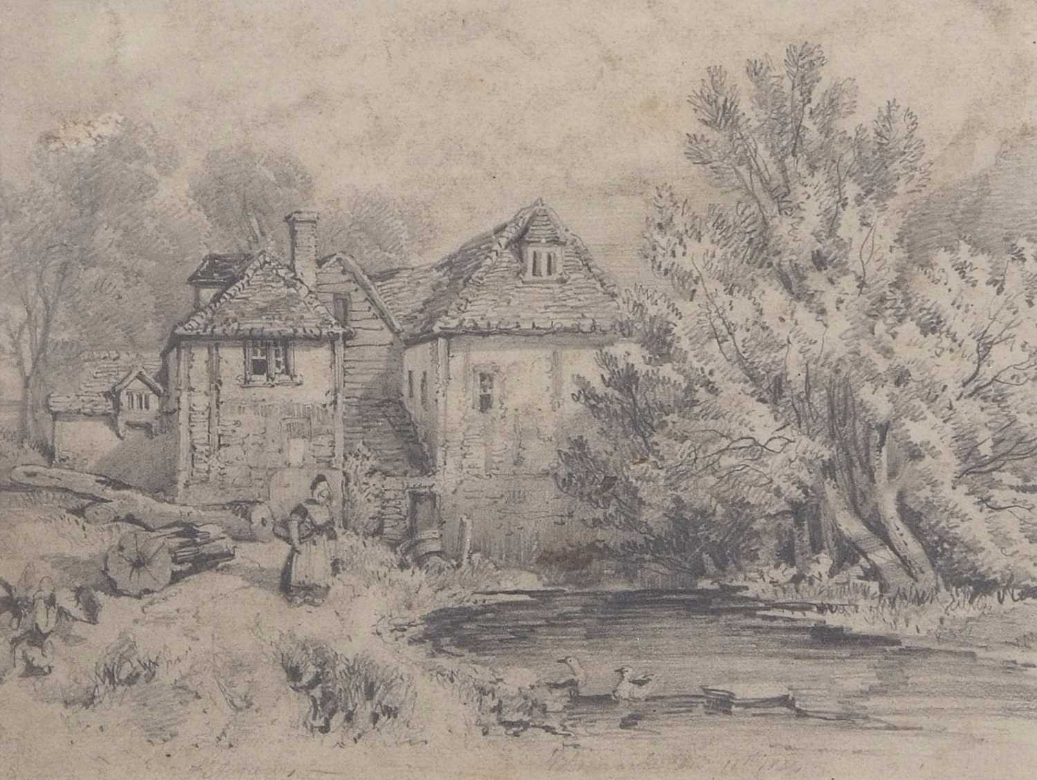 Lot 451 - British School, 19th century, Rural scene with...