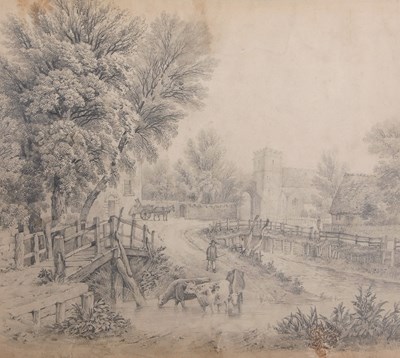 Lot 465 - British School, 19th century, Village study...