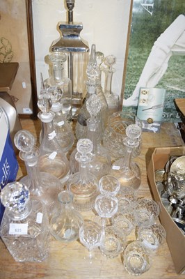 Lot 635 - LARGE MIXED LOT OF DECANTERS, DRINKING GLASSES...