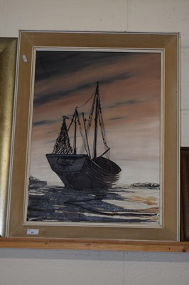 Lot 30 - Passeur - Study of a tall ship, oil on canvas