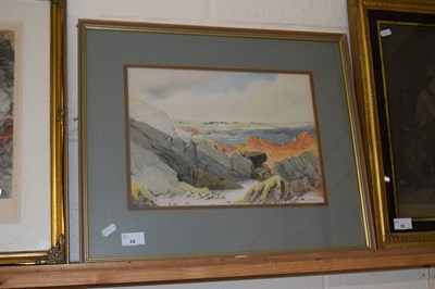 Lot 34 - Jean Webb - Coastal scene, watercolour, framed...