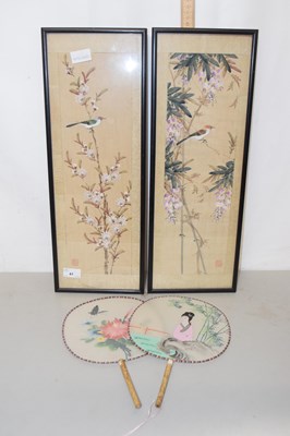 Lot 41 - A pair of 20th Century Chinese painted fans...