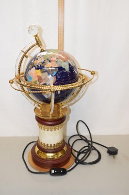 Lot 45 - A modern inlaid electric revolving globe