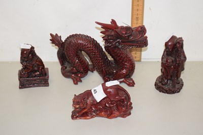 Lot 49 - Mixed Lot:  Four various Chinese resin figures...