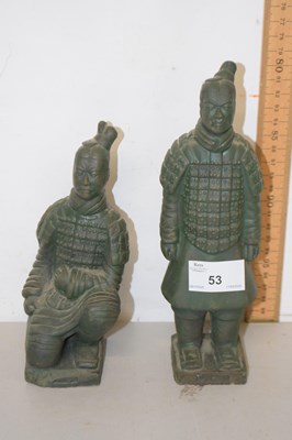 Lot 53 - Two reproduction Chinese warrior figures