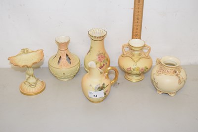 Lot 74 - A group of six various small blush Worcester...