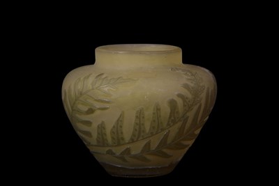 Lot 2 - Small Galle globular glass vase, the green...