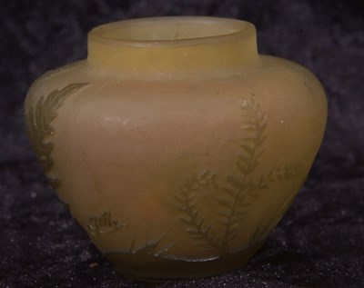 Lot 2 - Small Galle globular glass vase, the green...