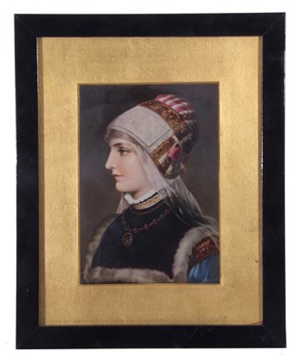 Lot 21 - 19th century KPM style plaque finely painted...