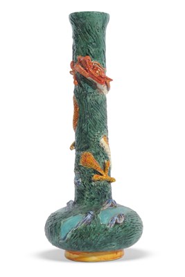 Lot 45 - An unusual Bretby vase, the green seaweed...