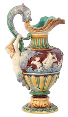 Lot 51 - Large Minton majolica jug decorated with...