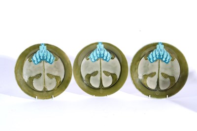 Lot 53 - Three Secessionist Minton plates with blue and...