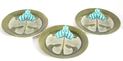Lot 53 - Three Secessionist Minton plates with blue and...