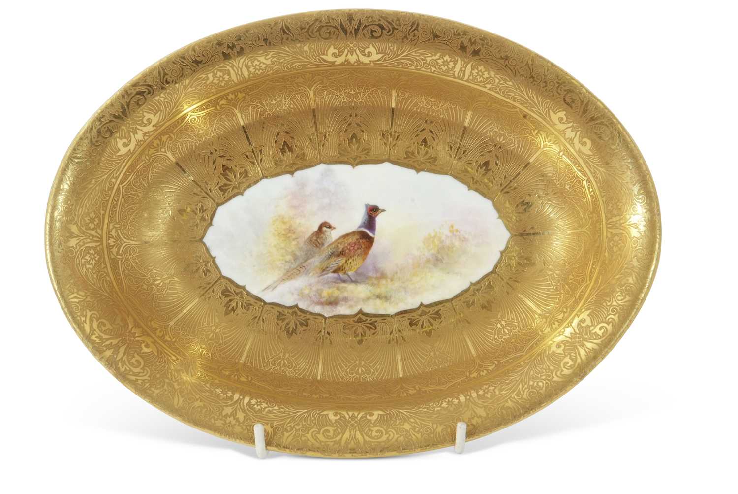 Lot 58 - Royal Worcester dish with gilt decoration and...