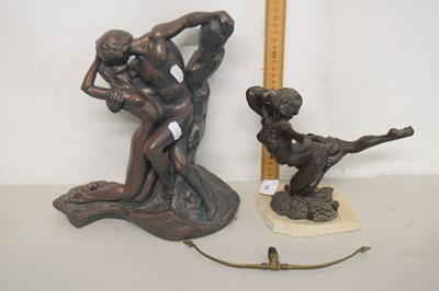 Lot 109 - Two modern bronzed composition figures of nudes