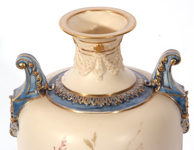 Lot 104 - Large Royal Worcester vase decorated with...