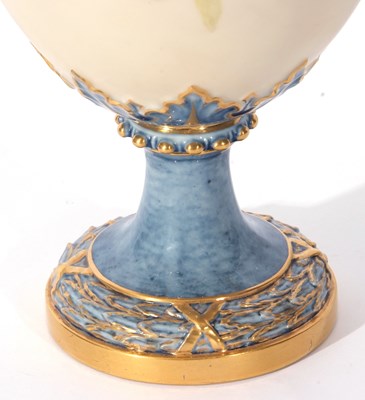 Lot 104 - Large Royal Worcester vase decorated with...