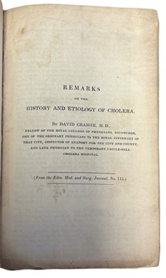 Lot 1053 - DISBOUND MEDICAL PAMPHLET: DAVID CRAIGIE:...