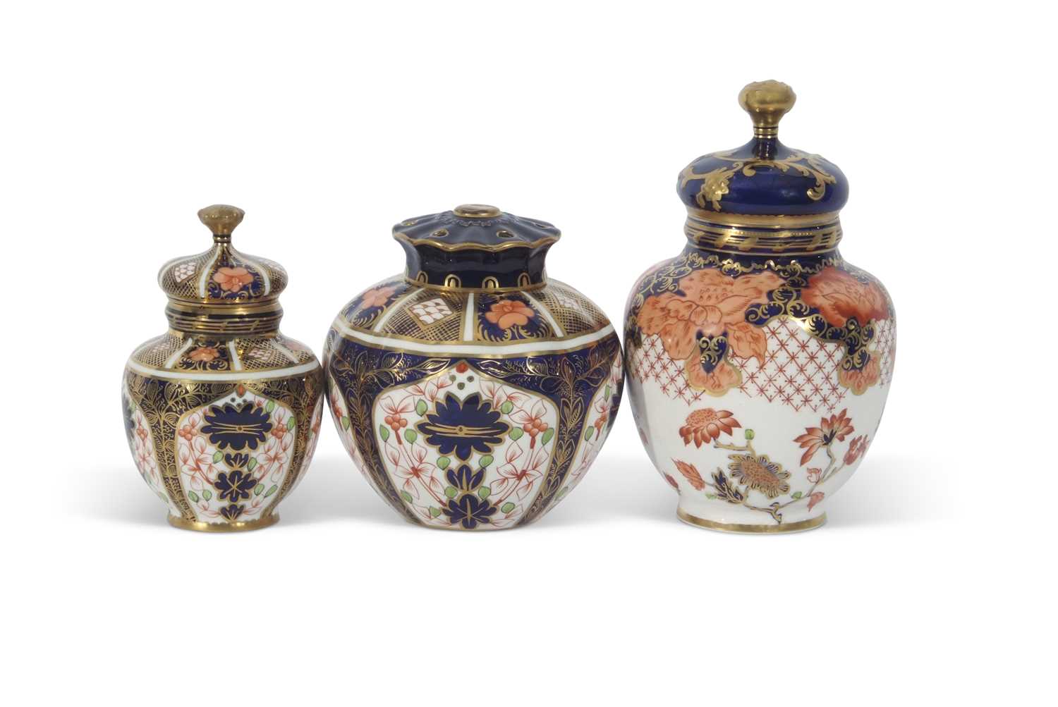 Lot 106 - Group of Royal Crown Derby wares, jars and...