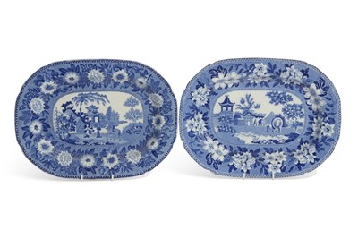 Lot 108 - Two flowblue Staffordshire platters by Rodgers,...