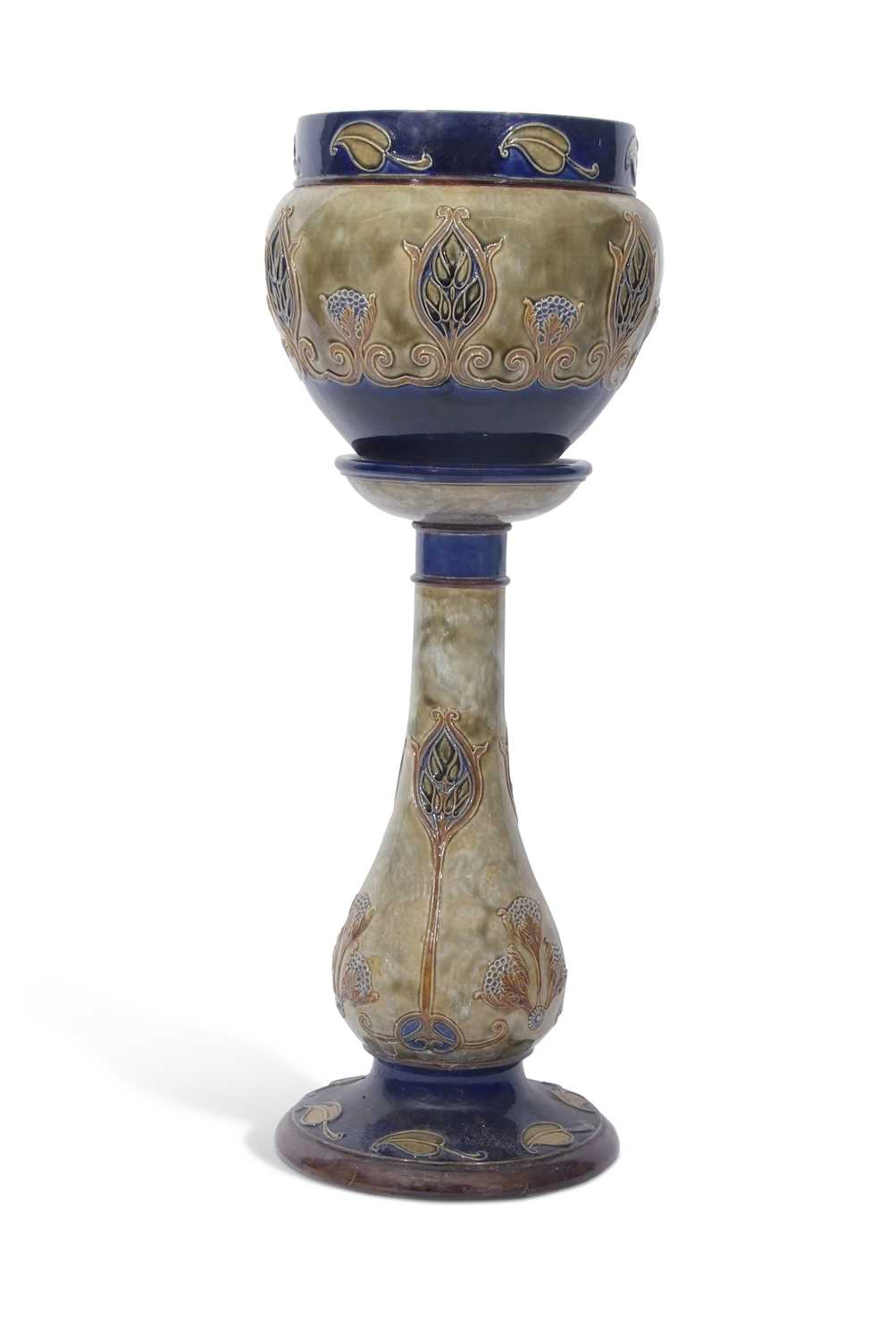 Lot 109 - Doulton Lambeth jardiniere and stand, the...
