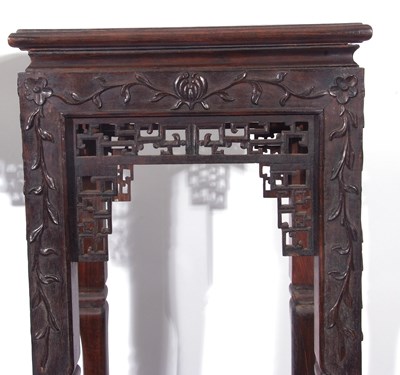 Lot 115 - Pair of Chinese hardwood jardiniere stands,...
