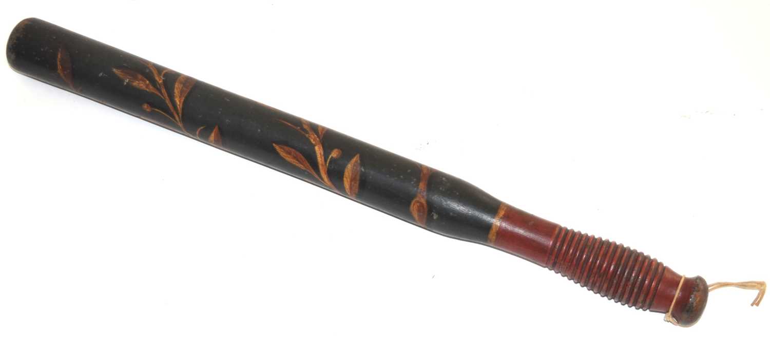 Lot 84 - William IV / Victorian painted turned wooden...