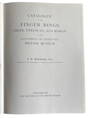 Lot 66 - F H MARSHALL: CATALOGUE OF THE FINGER RINGS...