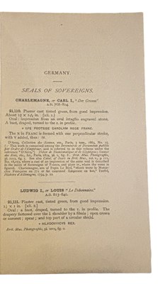 Lot 69 - W DE GRAY BIRCH: CATALOGUE OF SEALS IN THE...