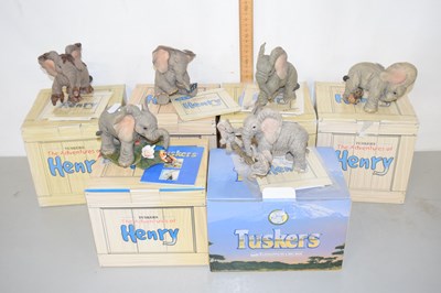 Lot 6 - Six Tuskers adventures of Henry elephant models