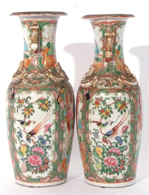 Lot 125 - Pair of 19th century Cantonese vases,...