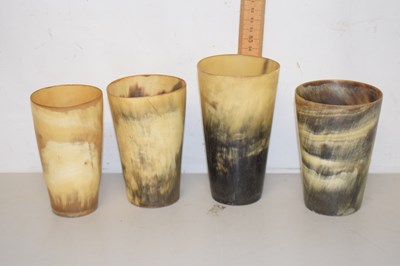 Lot 68 - Quantity of four cow horn beakers to include...