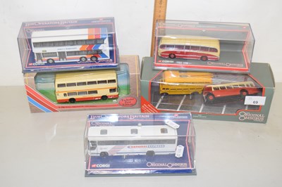 Lot 69 - Quantity of five Corgi original Omnibus buses etc