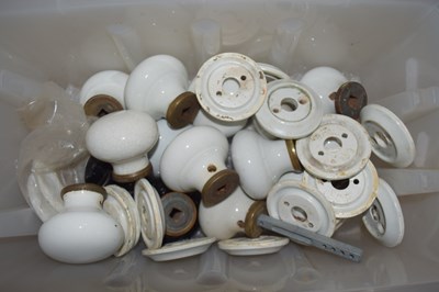 Lot 80 - Boxed quantity of various ceramic door knobs