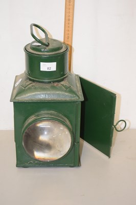 Lot 82 - Large green painted railway lantern