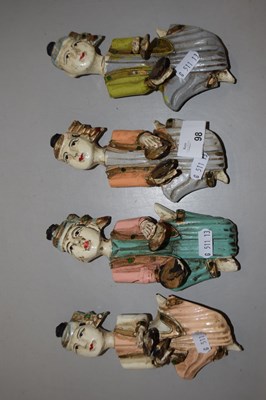 Lot 98 - A set of four small Oriental wall mounted...