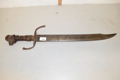 Lot 118 - A large leather handled knife