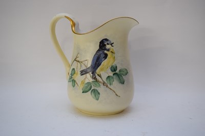 Lot 89 - Royal Doulton jug, hand painted with birds,...