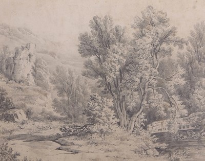 Lot 456 - British School, 19th century, Countryside...