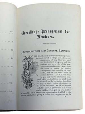 Lot 94 - W J MAY: GREENHOUSE MANAGEMENT FOR AMATEURS,...