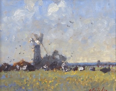 Lot 448 - Geoffrey Chatten (b.1938), Berney Arms, oil on...