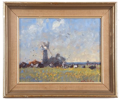 Lot 448 - Geoffrey Chatten (b.1938), Berney Arms, oil on...