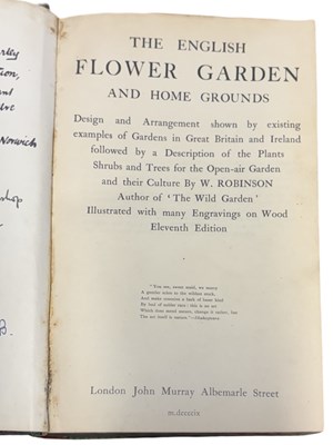 Lot 89 - WILLIAM ROBINSON: THE ENGLISH FLOWER GARDEN...